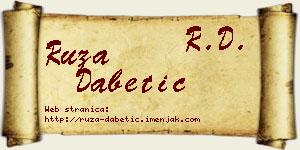 Ruža Dabetić vizit kartica